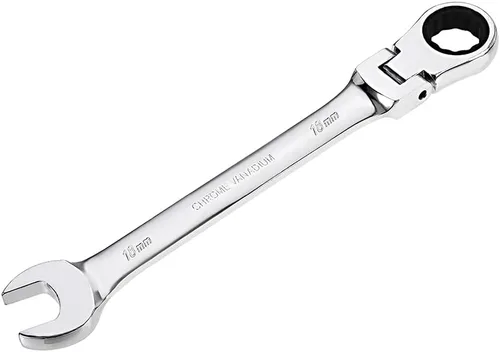 Miniatura 9 de uxcell Llave combinada de trinquete de cabeza flexible de 0.512 in métrica 72 dientes 12 puntos trinquete caja terminada herramientas de llave