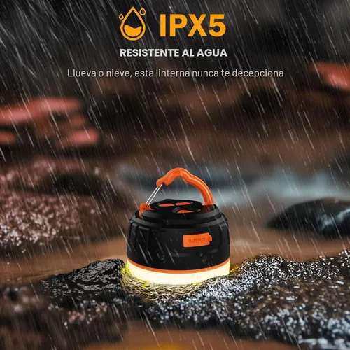 Miniatura 5 de Yonktoo Linterna de camping recargable, 300 horas de funcionamiento, 6400 mAh, IPX5 impermeable para tienda de campaña para camping, senderismo