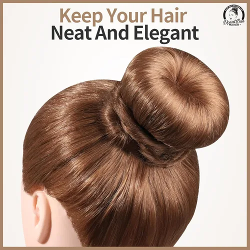 Miniatura 7 de Teenitor Creador de Moños de Cabello para Niñas - Donas para el Cabello, Moño de Ballet en 4 Tamaños, Marrón Claro D-Marrón claro