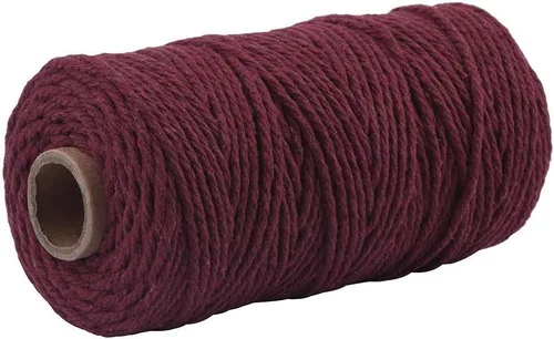 Miniatura 8 de Cuerda de algodón para macramé de 109 yardas de 0.118 pulgadas, 4 hebras trenzadas, cuerda para envolver colgadores de plantas, tejer, suministros