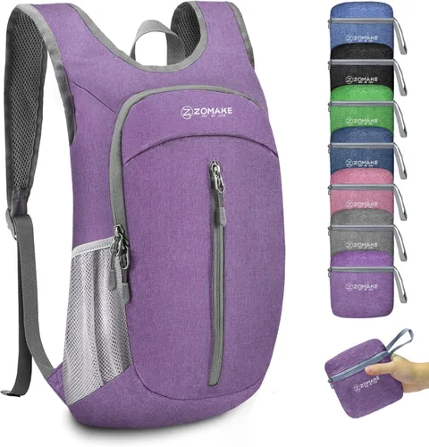Miniatura 7 de ZOMAKE Mochila ultraligera plegable de 20L, mochilas plegables pequeñas resistentes al agua para senderismo, mochila de día colapsable para mujeres