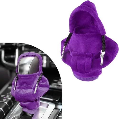 Miniatura 10 de Ziciner Funda para palanca de cambios de coche, diseño de suéter a la moda, protector de cambios suave universal, accesorios de decoración