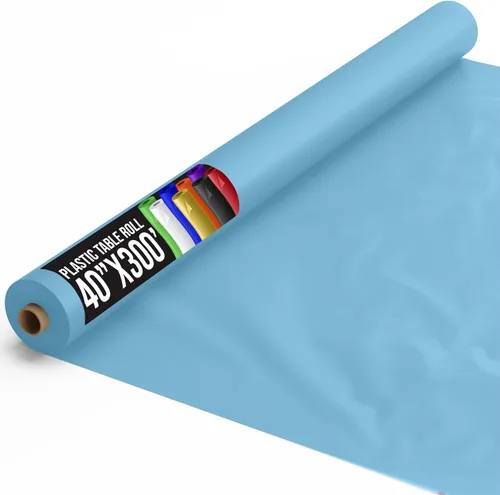 Miniatura 55 de Exquisito rollo de mantel de mesa de plástico aqua de Party Solids 4 piezas 40" X 300' Rollo de mantel de mesa de plástico - Rollos de mantel