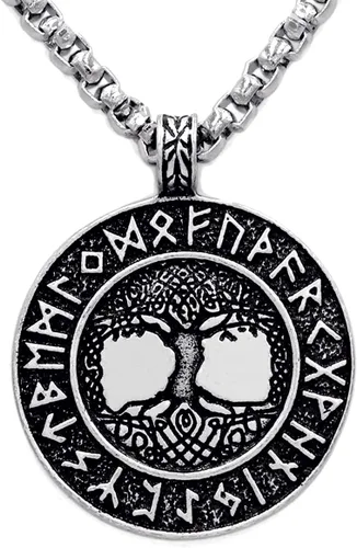 Collar vikingo para hombre, flecha nórdica, lobo, cuervo, brújula, amuleto, joyería vikinga, collar de runa, regalo para hombres y mujeres