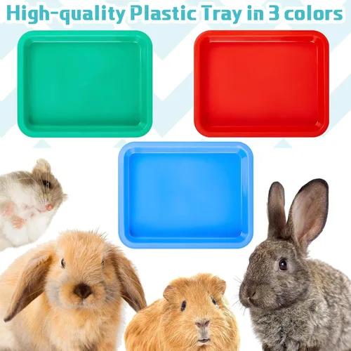 Miniatura 6 de Tessco for you 3 cajas de arena para gatitos, caja de arena abierta para gatos, de plástico impermeable, bandeja para conejos, inodoro de viaje