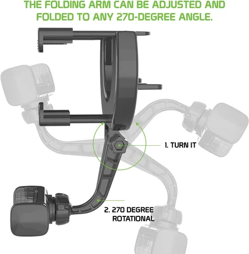 Miniatura 4 de Cellet Soporte universal para teléfono con espejo retrovisor para vehículo, compatible con iPhone 14 Pro Max Mini SE 13 12 11 XR XS Galaxy Z Flip Z
