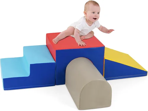 Miniatura 14 de Costzon Juguetes de escalada para niños pequeños, 3 piezas de bloques de escalada de espuma de cocodrilo con fundas de terciopelo extraíbles