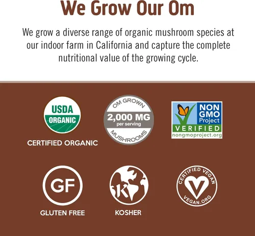 Miniatura 8 de Om Mushroom Superfood Mezcla de café en polvo de hongos, porción única, 10 unidades, granos arábica orgánicos, melena de león, cordyceps, cola