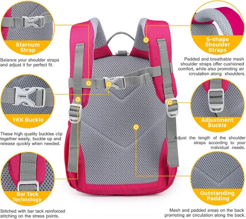 Miniatura 4 de MOUNTAINTOP Mochila infantil para niños y niñas, bolsa de jardín de infantes preescolar