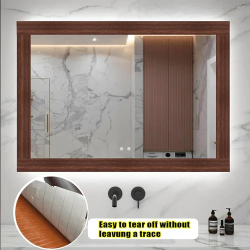 Miniatura 6 de Teemall Adhesivo autoadhesivo de PVC impermeable con grano de madera de 32.8 ft, decoración de pared, azulejos de cocina, baño, papel tapiz adhesivo