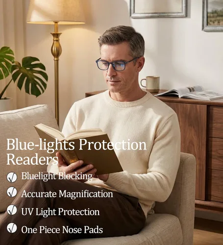 Miniatura 5 de Gafas de lectura para hombres/mujeres, 3 pares de anteojos, lectores de luz azul, anteojos de computadora, lectores de computadora