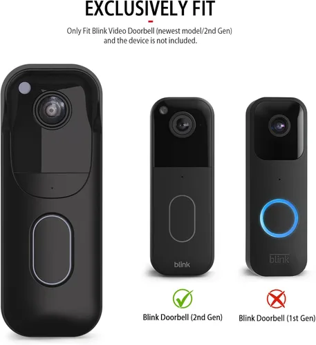 Miniatura 2 de Funda de silicona para Blink Video Doorbell (2.ª generación), funda protectora de silicona resistente a la intemperie con borde para la nueva cámara