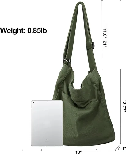 Miniatura 6 de Bolso bandolera de lona para mujeres y hombres, con múltiples bolsillos, casual, bolso de mensajero, viajes, trabajo