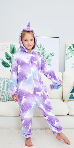 Miniatura 65 de Pijama de unicornio unisex para niños, enteritos para disfraz, Halloween
