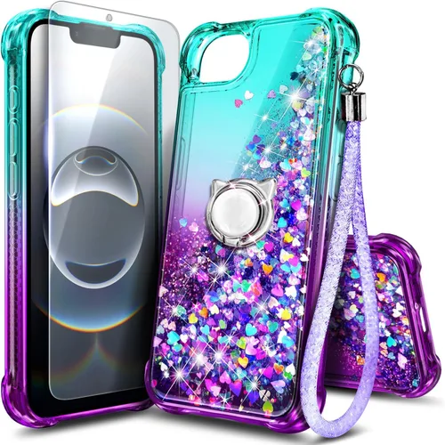 Miniatura 65 de NGB Diseñada para Funda de Teléfono iPhone 11, Morado/Azul Funda Bonita con Purpurina Líquida Brillante para Mujeres Niñas Niños con Protector