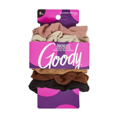 Goody Ouchless - Coletero para el cabello para mujer, 8 unidades, neutro, adecuado para todo tipo de cabello, accesorios para el cabello sin dolor