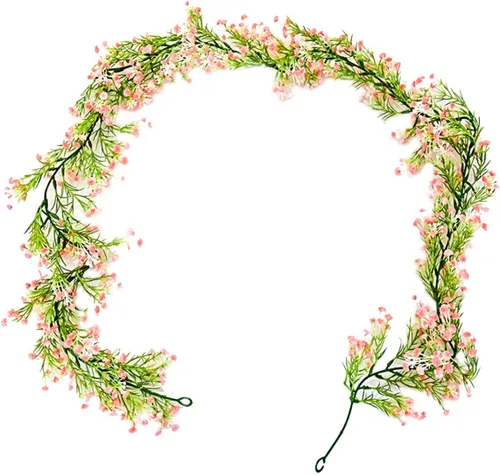Miniatura 9 de Gypsophila - Guirnalda de flores artificiales de 5.5 pies, flores de imitación de aliento de bebé, vid de tacto real para colgar en el arco de boda