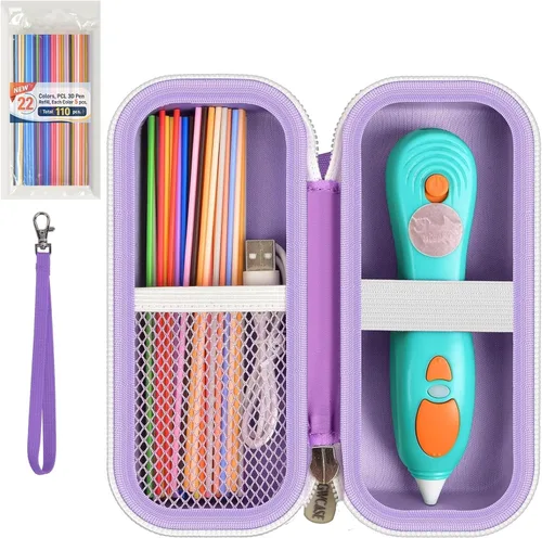 Miniatura 6 de GWCASE Funda compatible con 3Doodler Start+ Essentials Juego de bolígrafos 3D para niños, organizador de almacenamiento de bolígrafos 3D, soporte