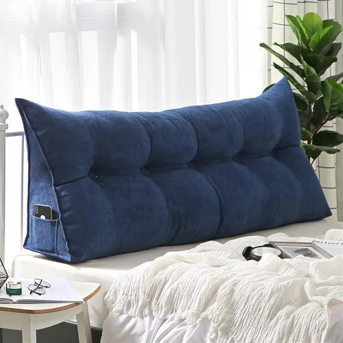 Miniatura 11 de Almohada triangular para cabecero, almohada de lectura triangular, almohada de pana triangular, cojín de cabecera para cabecera, almohada de apoyo