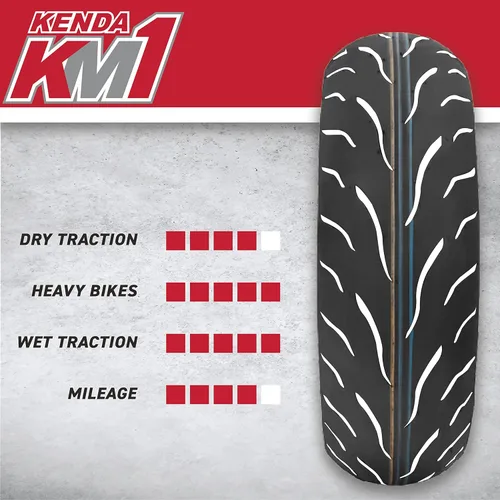 Miniatura 3 de Kenda KM1 (KM001) 140/70R17 Neumático trasero para motocicleta Sport Touring 66H - Neumático radial con estabilidad a alta velocidad y excelente