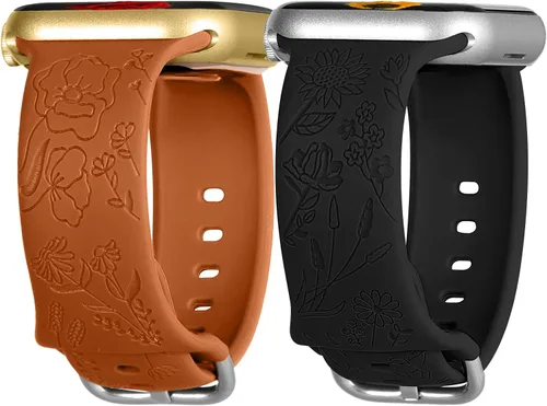 Miniatura 8 de Gillna Correa deportiva para reloj inteligente con diseño floral para mujer, 1.496 pulgadas, 1.575 pulgadas, 1.614 pulgadas, para mujer, compatible