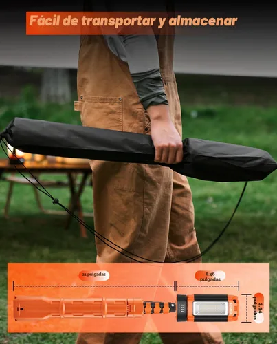 Miniatura 7 de Saker Luz de campamento portátil con soporte de 73.2 pulgadas, luz de trabajo recargable de 800/3200 lúmenes, 4000/6500 K, linterna de emergencia
