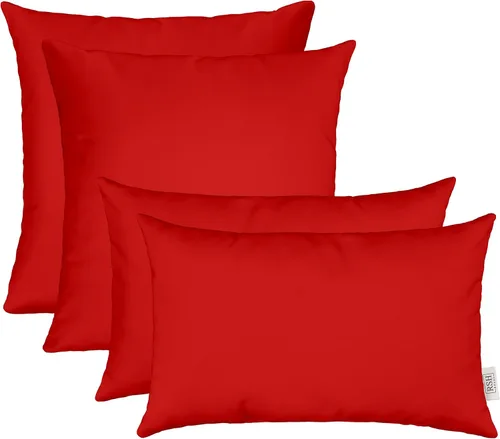Miniatura 55 de RSH DECOR: Sunbrella Juego de 4 almohadas lumbares y cuadradas 20 x 12 pulgadas y 17 x 17 pulgadas Tela resistente al agua y a la decoloración