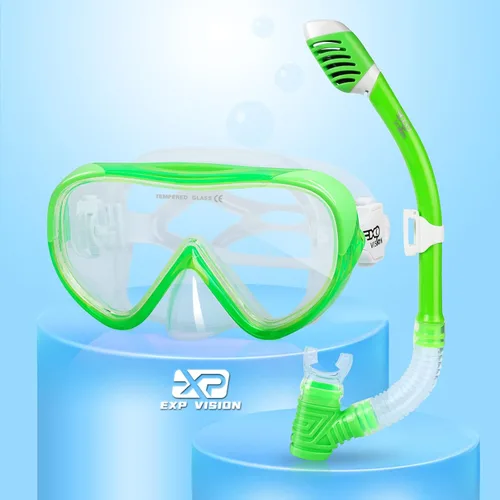 Miniatura 10 de Juego de esnórquel para niños, máscara de buceo para niños, gafas de natación antivaho y equipo de esnórquel seco para niños y niñas de 4 a 14 años