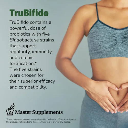 Miniatura 3 de Master Supplements TruBifido - 30 cápsulas - Potente probiótico para la salud y la energía del colon - Refuerzo inmunológico, apoya la regularidad