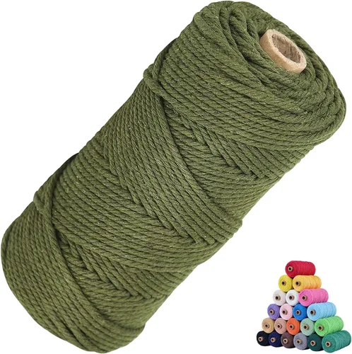 Miniatura 24 de Cuerda de algodón para macramé, de 0.11 pulgadas x 109 yardas, cuerda de macramé natural marrón, suministros perfectos de algodón para hacer