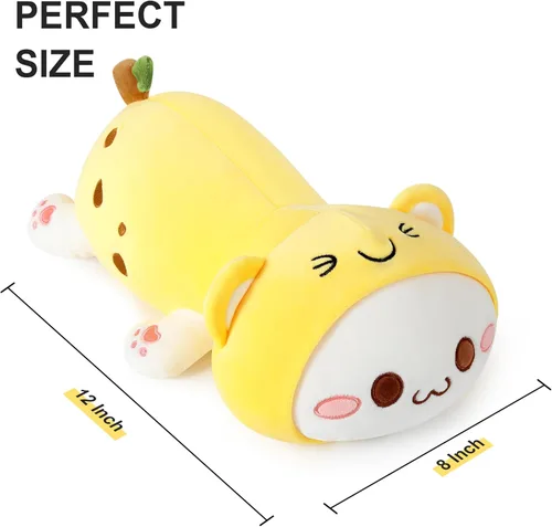 Miniatura 4 de Onsoyours - Lindo gatito plátano gato de peluche juguete de peluche suave almohada de felpa plátano para niños (gato plátano, 30 cm)