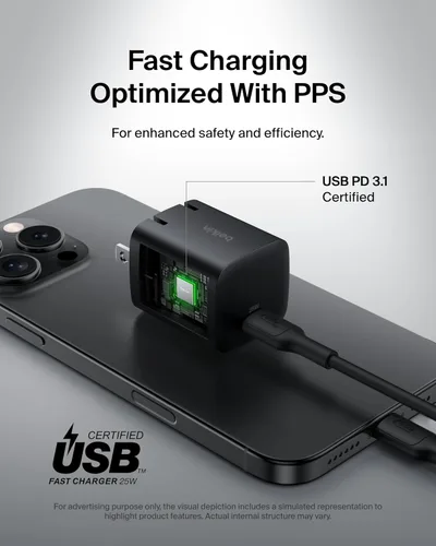 Miniatura 4 de Bloque de Carga USB C Belkin 25W – Carga Súper Rápida PD3.0 PPS - Samsung Galaxy S25, S24, Apple iPhone 17, Air, Pro, Pro Max, AirPods, Apple Watch