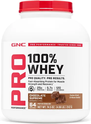Miniatura 12 de GNC Pro Performance 100% proteína de suero en polvo Apoya el metabolismo saludable y la recuperación muscular magra Chocolate Supreme 12