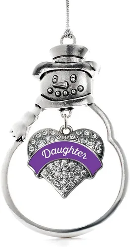 Miniatura 100 de Inspired Silver - Big Sis - Adorno de Navidad plateado - Adorno de árbol de Navidad con dije de corazón con circonita cúbica - Decoración colgante