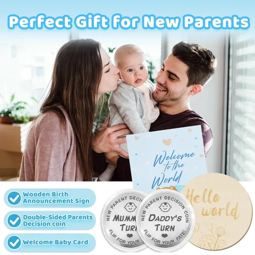 Miniatura 7 de Regalo para bebé recién nacido, 9 piezas de regalos de bebé para niños recién nacidos, cesta de regalo para bebé, regalos de revelación de género