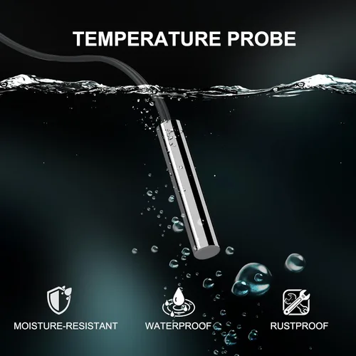 Miniatura 2 de DROK 10K Sonda de Sensor de Temperatura 5 piezas, 1 Metro Sonda de Temperatura NTC de Acero Inoxidable Impermeable para Varios Dispensadores