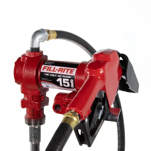 Miniatura 2 de Fill-Rite FR610HA 115V 15 GPM Bomba de transferencia de combustible con manguera de descarga y boquilla automática (rojo) Mezclas de gasolina