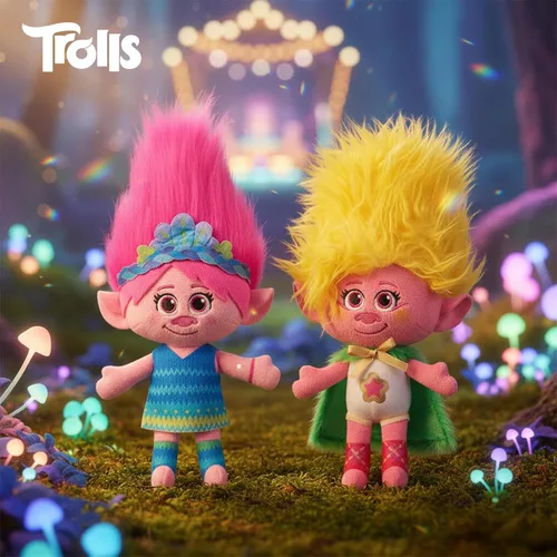 Miniatura 6 de DREAMWORKS TROLLS Unidos 8 pulgadas Conjunto de 2 piezas de peluche pequeño Poppy y Viva, animales de peluche, regalos para medias navideñas