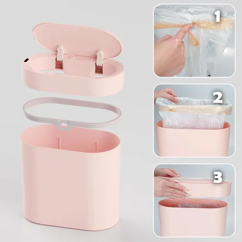 Miniatura 6 de SYNCVIBE Basurero de baño con tapa de 2 galones delgado con sensor de movimiento, cubo de basura de plástico automático estrecho para dormitorio