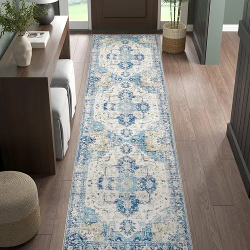 Miniatura 98 de jinchan Alfombra de Área 2x3 pies Alfombra Vintage de Entrada Lavable Bohemia Tapete Interior para Puerta Medallón Floral Tapete Pequeño para Puerta