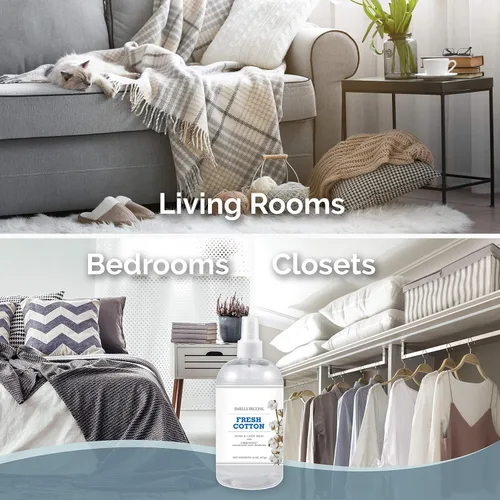Miniatura 3 de SMELLS BEGONE Ambientador Home & Linen Spray – 16 onzas, paquete de 2 – Eliminador de olores – Hecho con aceites esenciales (algodón fresco)