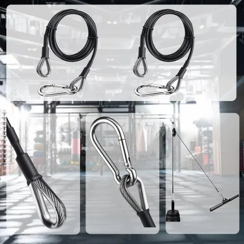 Miniatura 4 de LOOEEL Paquete de 2 cables de extensión de fitness de 39 pulgadas, accesorios de cuerda de extensión de fitness, sistema de poleas de gimnasio