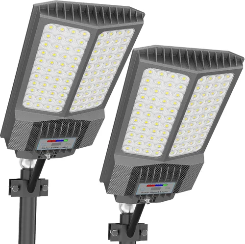 Miniatura 10 de Luz de calle solar loyoele de 8000 W para exteriores, resistente al agua, luz de calle LED solar al aire libre de 120,000 lúmenes 7000 K