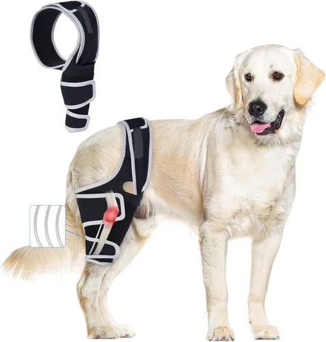Miniatura 5 de Rodillera para perro para pierna trasera desgarrada del ligamento cruzado anterior, tirantes ajustables para piernas de perro, patas traseras