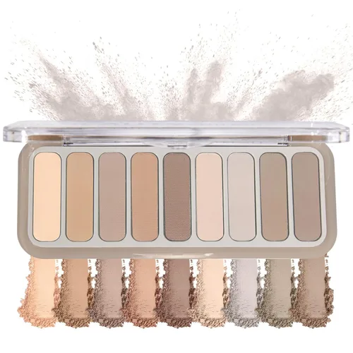 Miniatura 10 de Paleta de sombra de ojos desnuda 9 colores neutro desnudo mate brillo purpurina sombra de ojos paleta de maquillaje de alta pigmentación
