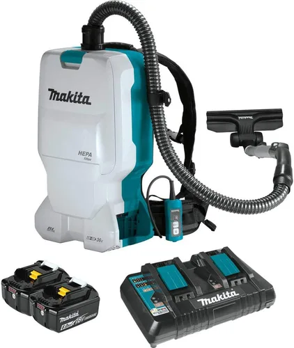 Makita XCV17PG 18V X2 LXT® Litio-Ion (36V), aspirador en seco con mochila sin escobillas y con filtro HEPA de 1.6 galones (6.0Ah)