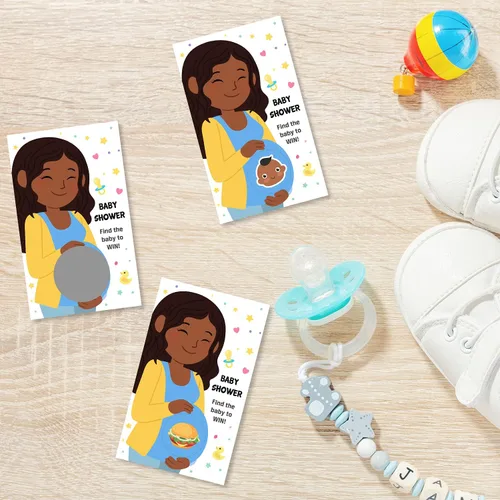 Miniatura 3 de Juegos de baby shower - Encuentra al bebé para ganar - Boletos de lotería para baby shower, juegos de tarjetas para raspar, 4 ganadores, 4 diseños
