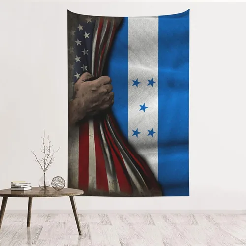 Miniatura 10 de Tapiz de mitad de bandera estadounidense y bandera de Jamaica de 60 x 40 pulgadas, divertido tapiz estético, arte de pared para dormitorio, sala