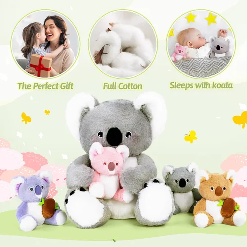 Miniatura 7 de OUOZZZ Capybara - Juguete de peluche grande 5 en 1 con 4 bebés extraíbles en el interior, regalo único para niñas y niños, regalo ideal de Capibara