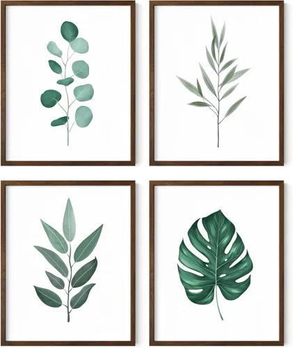Miniatura 13 de HAUS AND HUES Arte de pared floral gris, juego de 4 pósteres de plantas para pared vintage, impresiones botánicas, cuadros de flores en blanco
